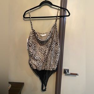 ASTR leopard print sleeveless bodysuit